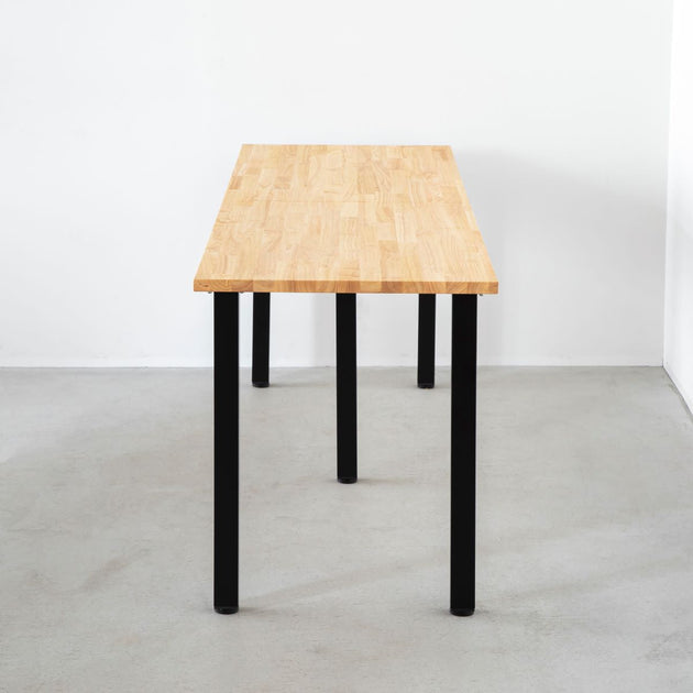 THE TABLE / ラバーウッド ナチュラル × Black Steel × W181 - 300cm