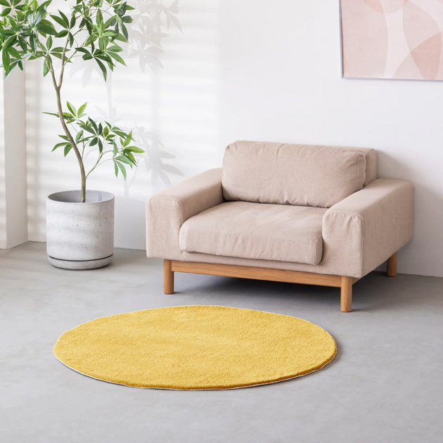 KANADEMONO × MIYOSHI RUG 円形ラグ エクリュ 130cm THE RUG crafted with MIYOSHI RUG / ONE COLOR × ROUND 全50色