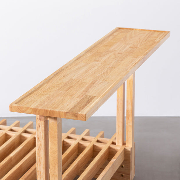 KOTAのSUNOKO BEDをカスタマイズするAdd-onシリーズのナチュラルカラーの木製ロングテーブル２