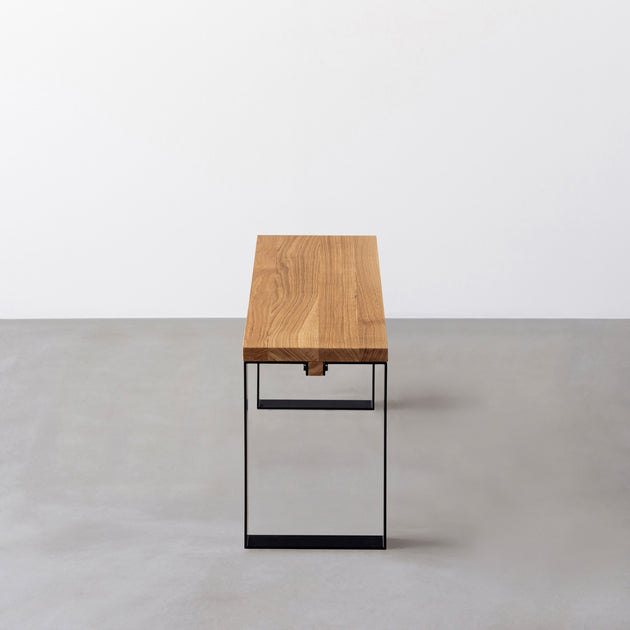 美品■ウニコ■ノート■オーク材■オイル仕上げ■デスク■エクステンション天板/伸長 THE BENCH / 無垢 ホワイトオーク × Black Steel Line – KANADEMONO