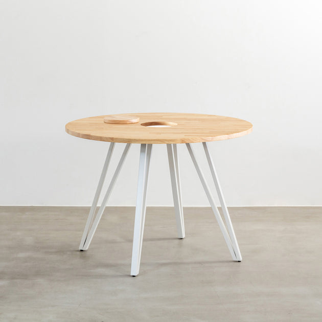 THE CAFE TABLE / ラバーウッド White Steel トライアングル 4pin