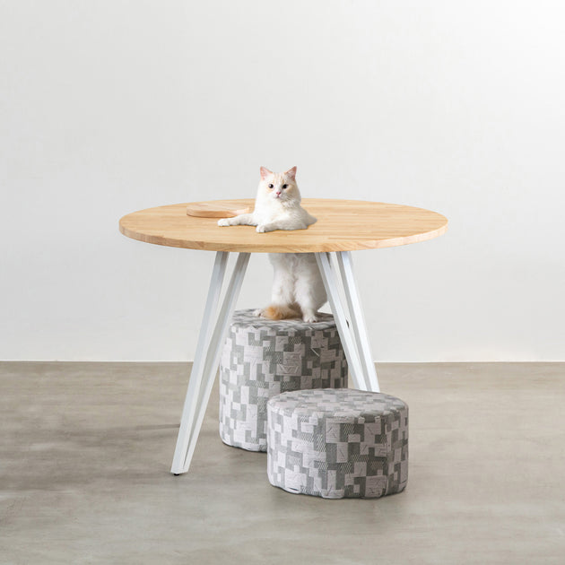 THE CAFE TABLE / ラバーウッド White Steel トライアングル 4pin