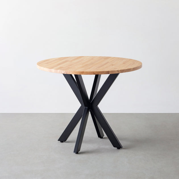 THE CAFE TABLE / ラバーウッド Black Steel カフェX × ラウンド φ81