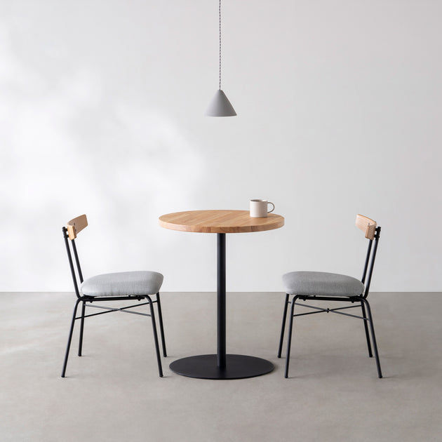 THE CAFE TABLE / ラバーウッド Black Steel 1本脚 × ラウンド