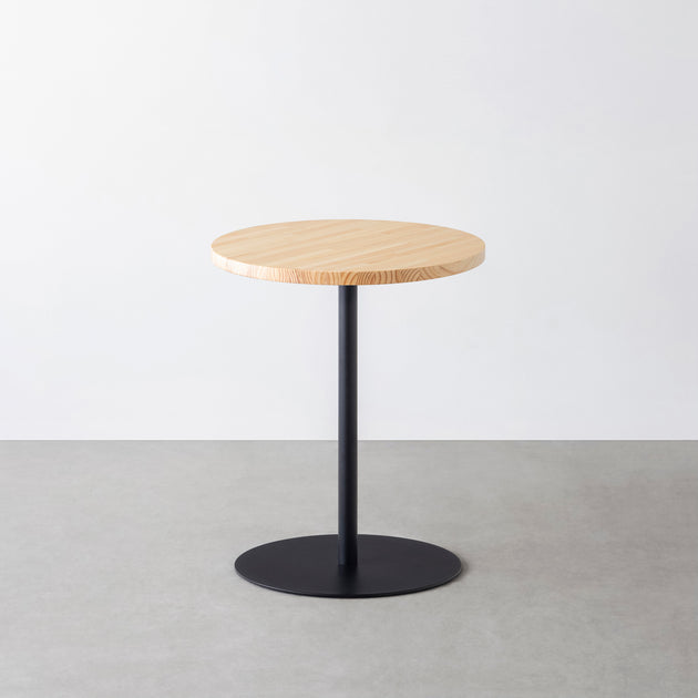 【送料無料】 コーヒーテーブル 丸形4本板脚 60cm パイン 天板Oa脚Wn THE CAFE TABLE / パイン Black Steel 1本脚 × ラウンド φ50 - 60