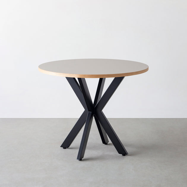 THE CAFE TABLE / リノリウム 全32色 Black Steel カフェX × ラウンド