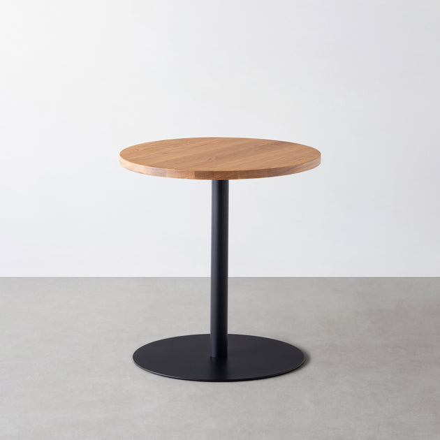 THE CAFE TABLE / 無垢 ホワイトオーク Black Steel 1本脚 × ラウンド