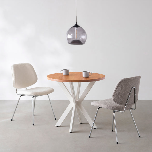 カフェテーブル THE CAFE TABLE / 無垢 ブラックチェリー White Steel カフェX