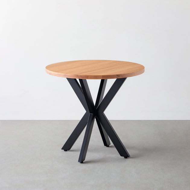 THE CAFE TABLE / 無垢 レッドオーク Black Steel カフェX × ラウンド