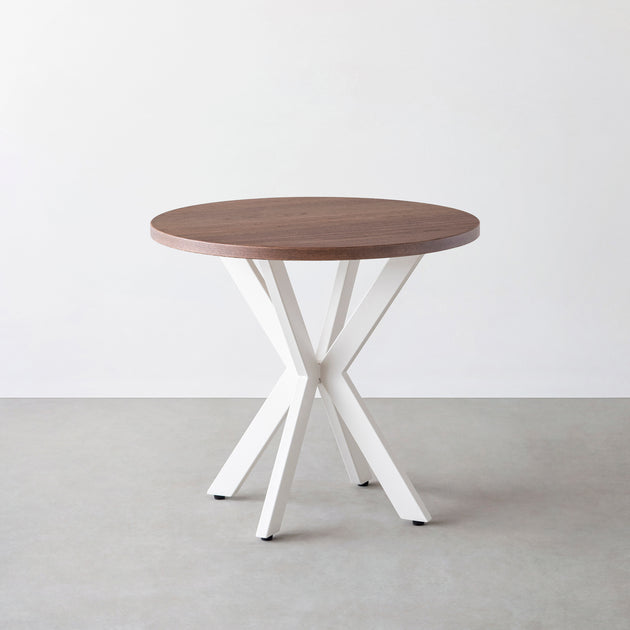 THE CAFE TABLE / ウォルナット White Steel カフェX × ラウンド φ71