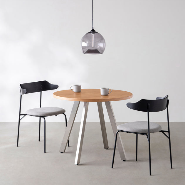 KANADEMONO/THE CAFE TABLE/4本脚 φ81 - 90 THE CAFE TABLE / ホワイトオーク Stainless 4本脚 × ラウンド φ81