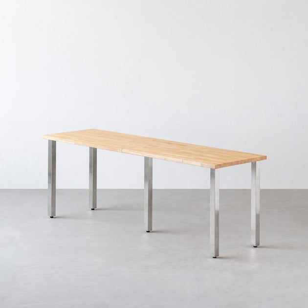THE TABLE / ラバーウッド ナチュラル × Stainless × W181 - 300cm D40