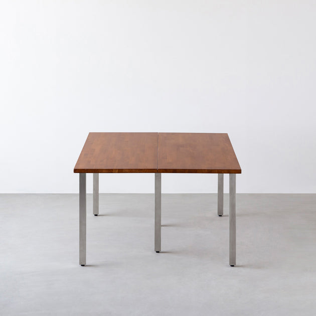kanademono THE TABLE デスク ラバーウッド ブラウン THE TABLE / ラバーウッド ブラウン × White Steel – KANADEMONO