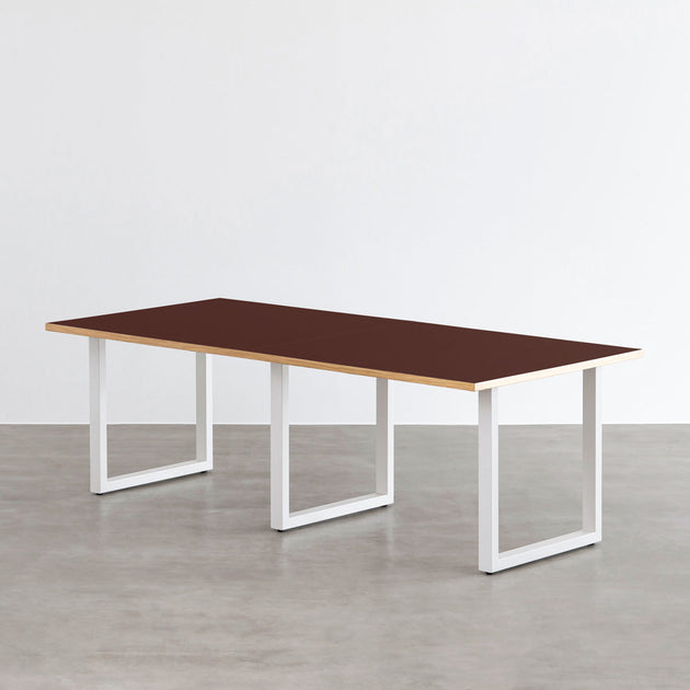 THE TABLE / リノリウム レッド・オレンジ系 × White Steel × W181