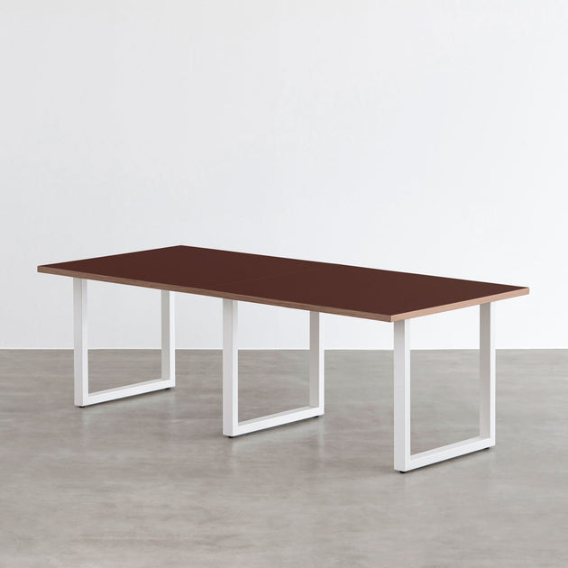THE TABLE / リノリウム レッド・オレンジ系 × White Steel × W181