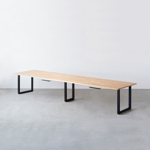 THE TABLE / ラバーウッド ナチュラル × Black Steel × W301 - 400cm