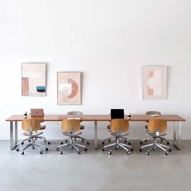 THE TABLE / ラバーウッド ブラウン × Stainless × W301 - 400cm