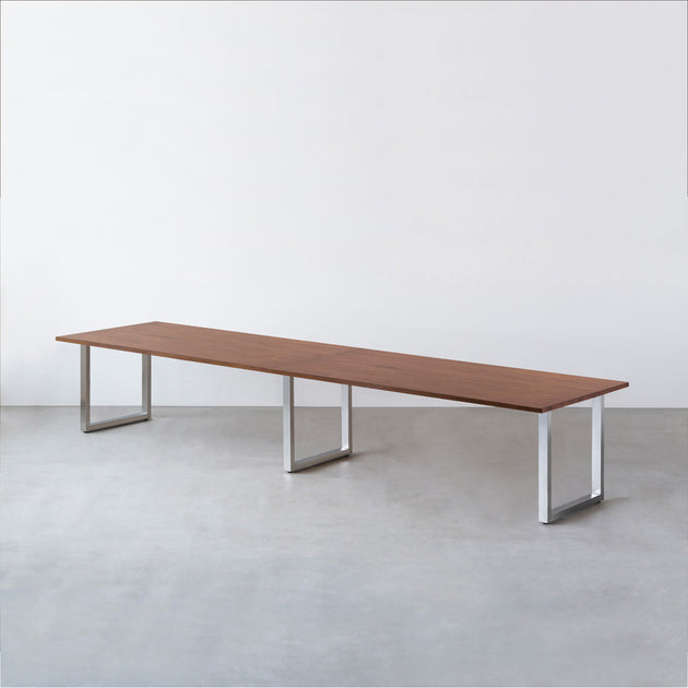 THE TABLE / ラバーウッド ブラウン × Stainless × W301 - 400cm