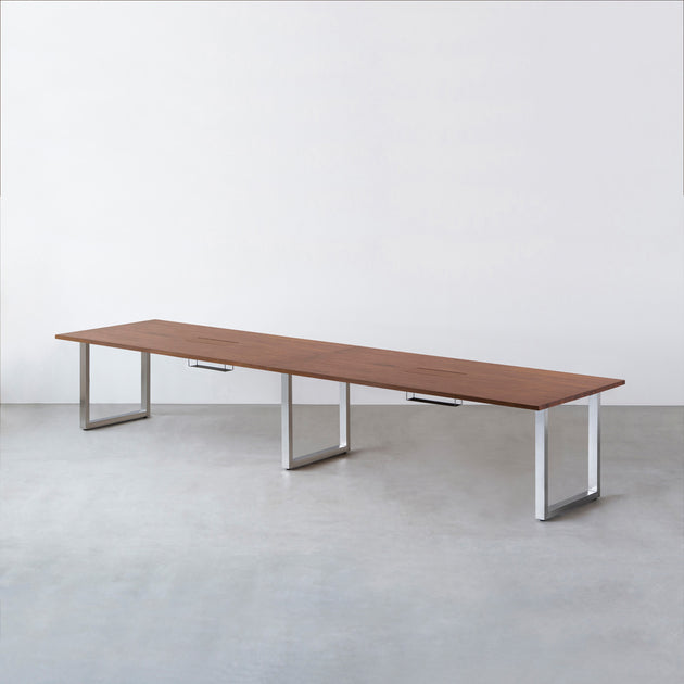 THE TABLE / ラバーウッド ブラウン × Stainless × W301 - 400cm 配線