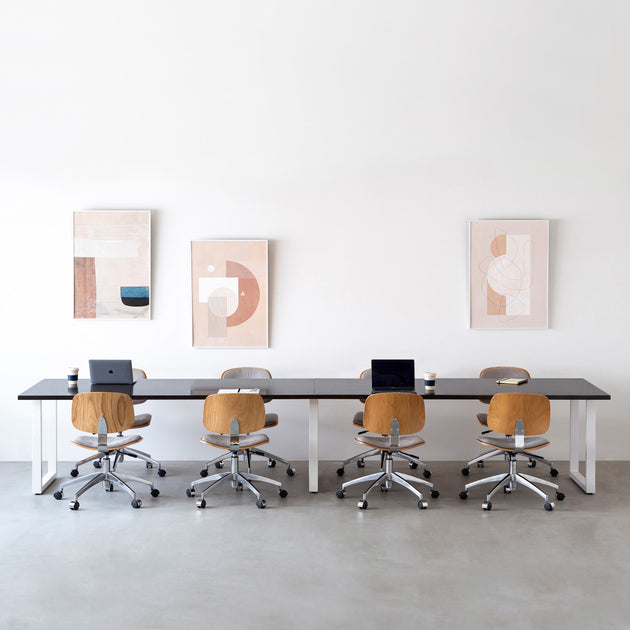 THE TABLE / ラバーウッド ブラックブラウン × White Steel × W301