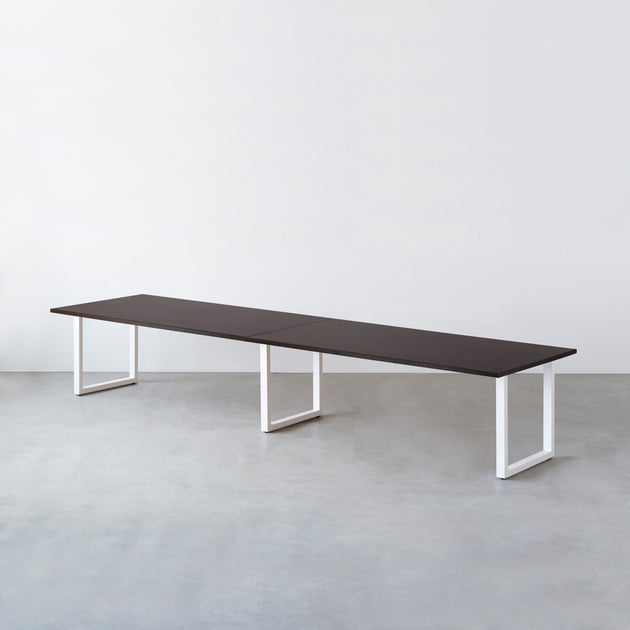 THE TABLE / ラバーウッド ブラックブラウン × White Steel × W301