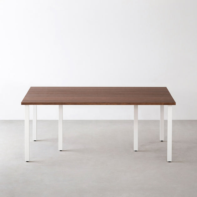 THE TABLE / ウォルナット × White Steel × W150 - 180cm D80 - 120cm