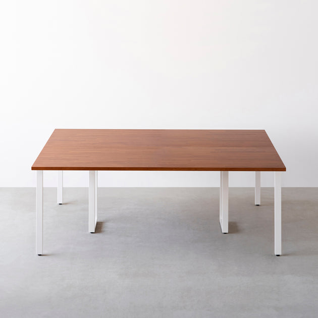 THE TABLE / ラバーウッド ブラウン × Stainless THE TABLE / ラバーウッド ブラウン × White Steel × W150