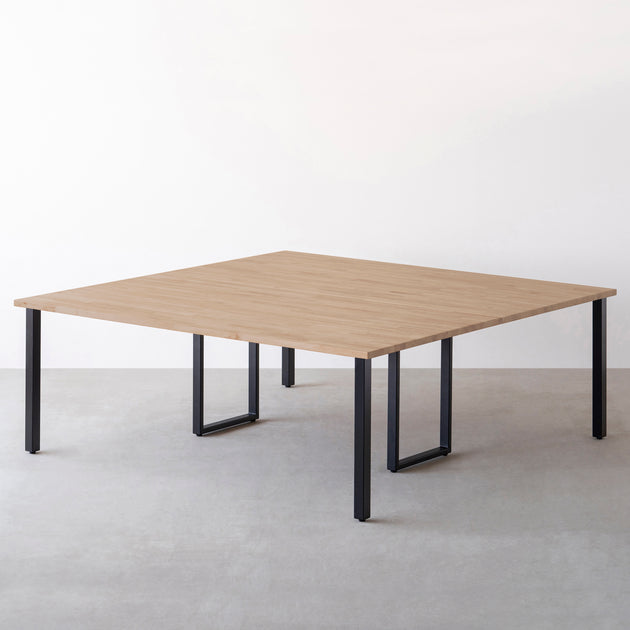 THE TABLE / ラバーウッド アッシュグレー × Black Steel × W150