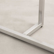 KANADEMONOの配線孔BROCK&TRAY付きのラバーウッド材アッシュグレー天板とT型ステンレス脚を組み合わせたテーブル（脚）