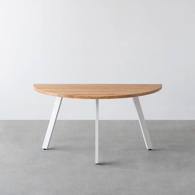 THE TABLE / 半円 × 無垢 ホワイトアッシュ × White Steel – KANADEMONO