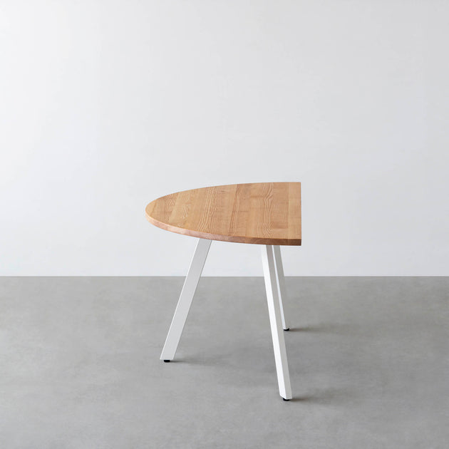 THE TABLE / 半円 × 無垢 ホワイトアッシュ × White Steel – KANADEMONO