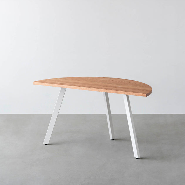 THE TABLE / 半円 × 無垢 レッドオーク × White Steel – KANADEMONO
