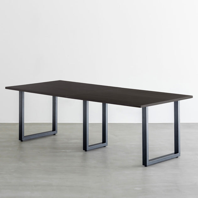 THE TABLE / ラバーウッド ブラックブラウン × Black Steel × W181 - 300cm