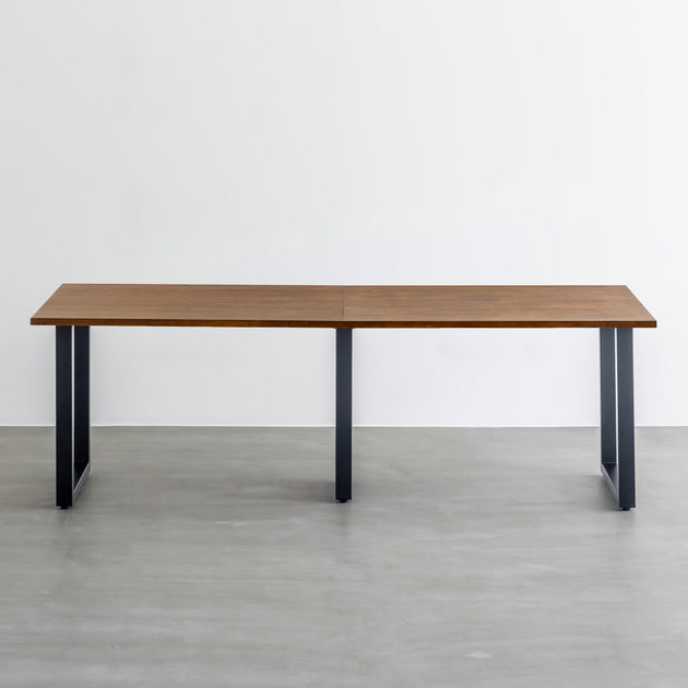 THE TABLE / ラバーウッド ブラウン × Black Steel × W181 - 300cm
