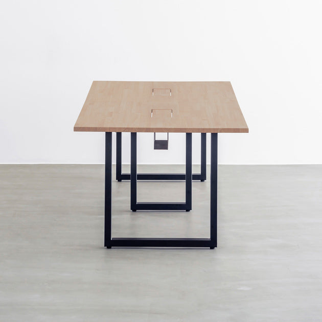 THE TABLE / ラバーウッド アッシュグレー × Black Steel × W181