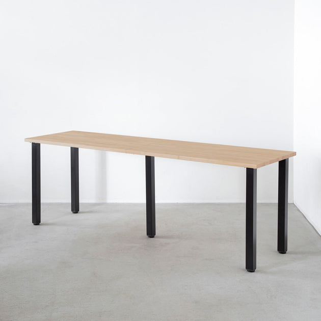 THE TABLE / ラバーウッド アッシュグレー × Black Steel × W181