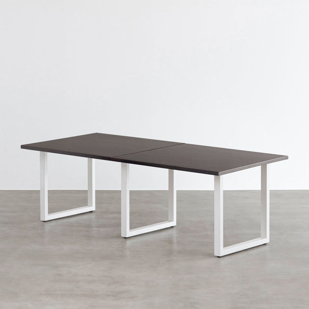 THE TABLE / ラバーウッド ブラックブラウン × White Steel
