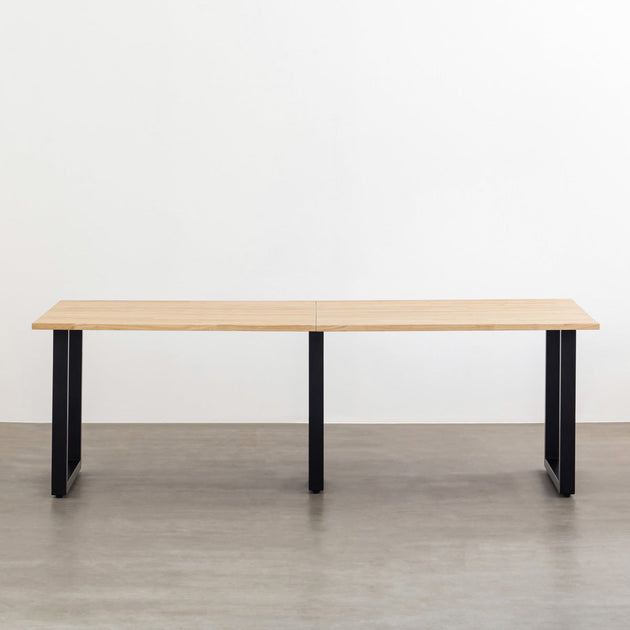 THE TABLE / ラバーウッド ナチュラル × Black Steel × W181 - 300cm