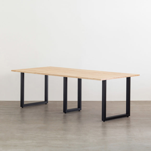 THE TABLE / ラバーウッド ナチュラル × Black Steel × W181 - 300cm