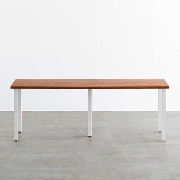 THE TABLE / ラバーウッド ブラウン × White Steel × W181 - 300cm D40