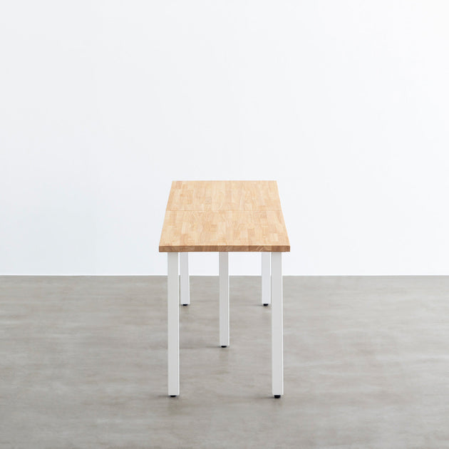 THE TABLE / ラバーウッド ナチュラル × White Steel × W181 - 300cm D40 - 69cm