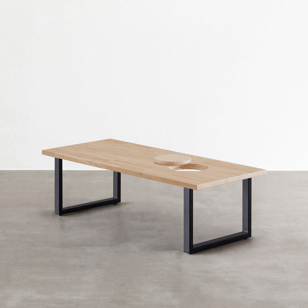 KANADEMONO THE LOW TABLE ラバーウッド アッシュグレー THE LOW TABLE / ラバーウッド アッシュグレー × White Steel – KANADEMONO