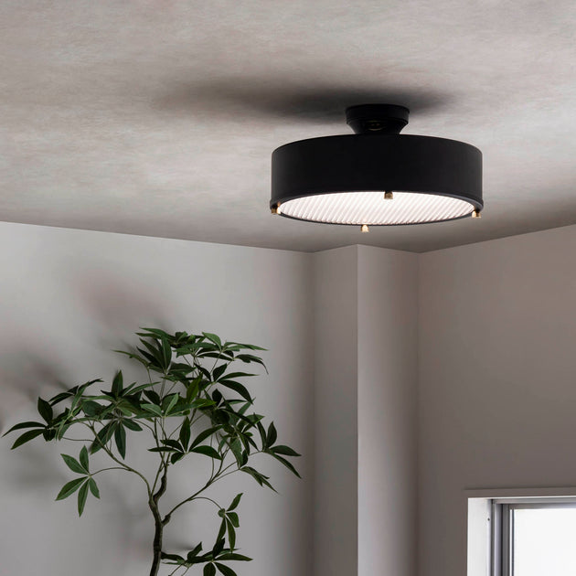 OUTLET】調光機能付き 高さを変えられる シーリングライト 12畳 Black