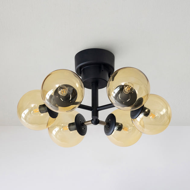 ノスタルジックなガラスボール シーリングライト 6灯タイプ – KANADEMONO