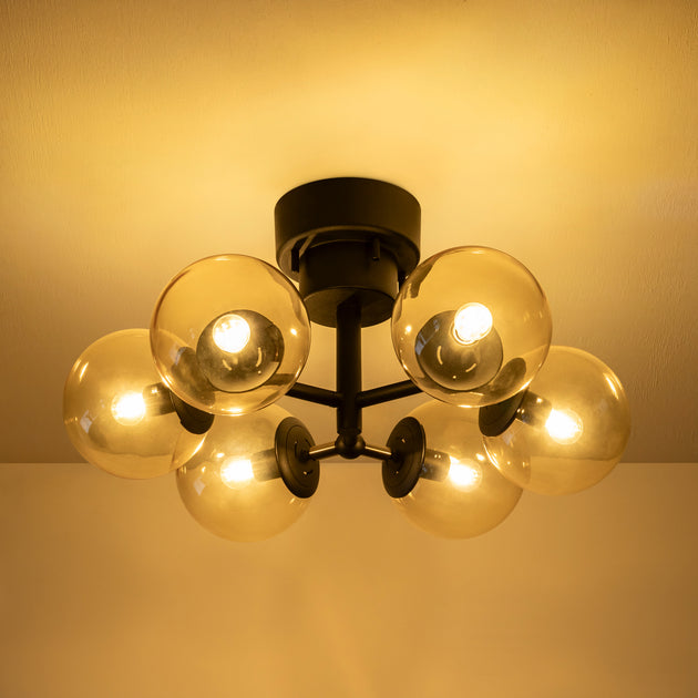 ノスタルジックなガラスボール シーリングライト 6灯タイプ – KANADEMONO