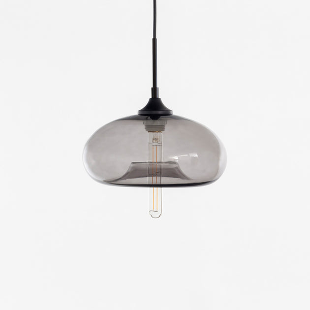 美品　KANADEMONO クリアグレーラウンドペンダントライト PDL-036 Glass × Tube Clear Gray Round Pendant Light – KANADEMONO