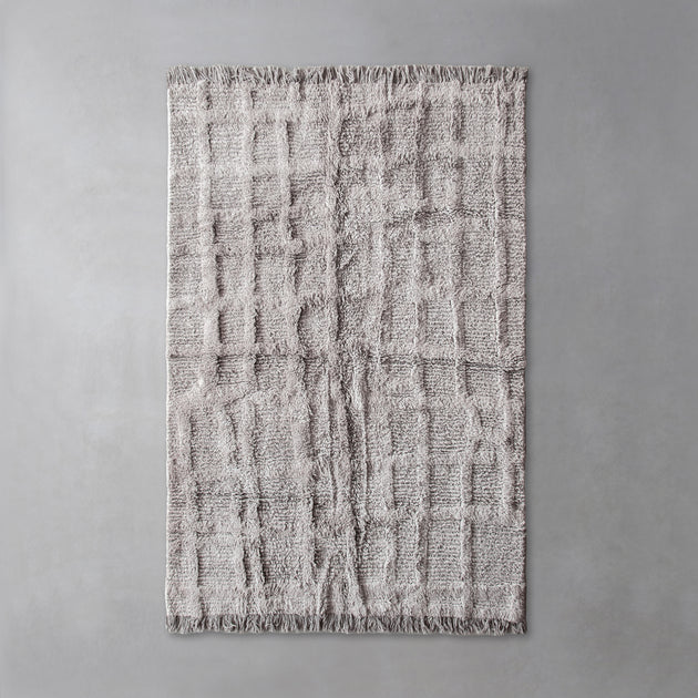 Gridlines Playful Cotton Blend Rug - Gray – KANADEMONO