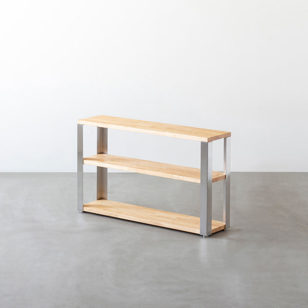 KANADEMONO かなでもの STORAGE SHELF 3段 ラバーウッド THE STORAGE SHELF 3段 / ラバーウッド ナチュラル × Stainless