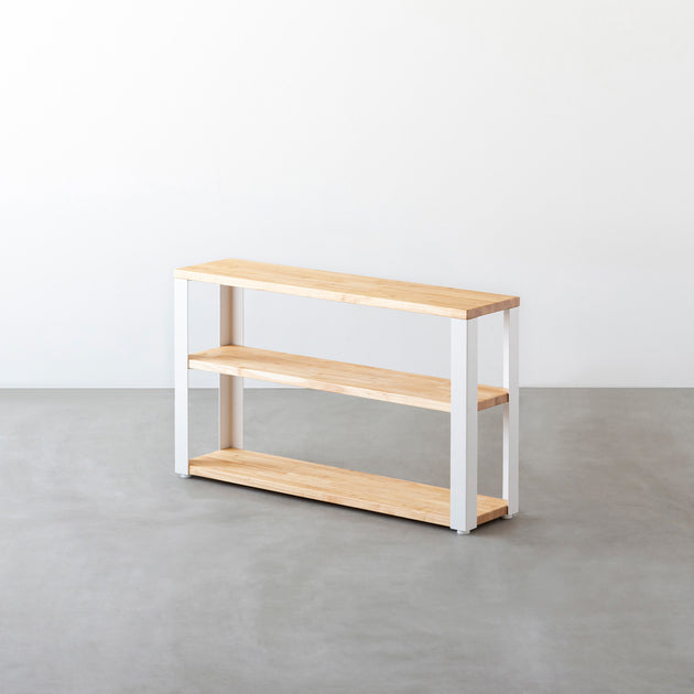 THE STORAGE SHELF 3段 / ラバーウッド ナチュラル × White Steel