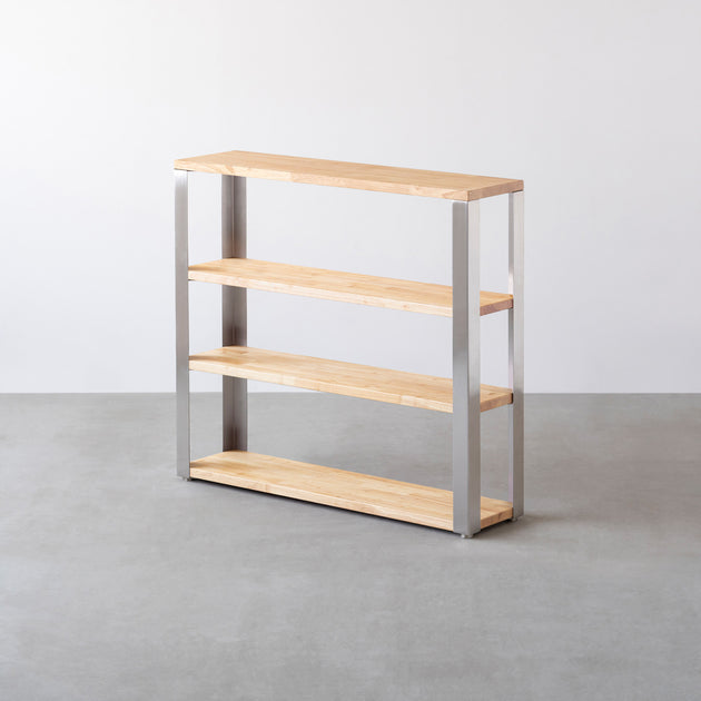THE STORAGE SHELF 4段 / ラバーウッド ナチュラル × Stainless
